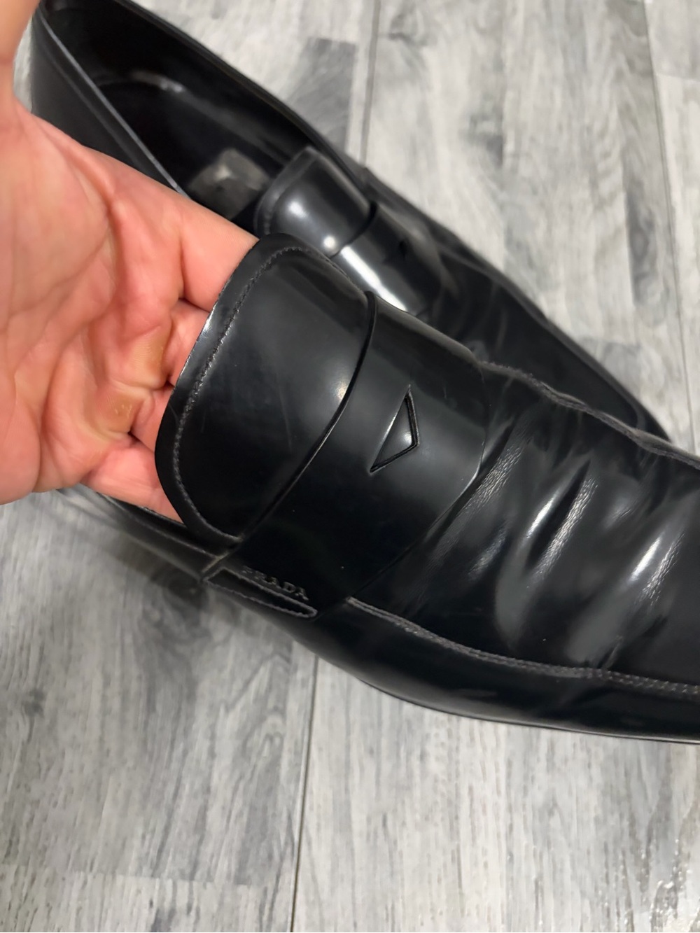 Prada Black Leather Penny Loafers - Picture 5 of 11